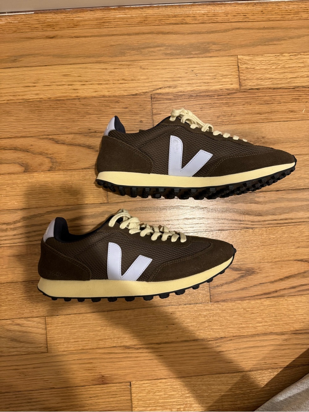 Veja Brown and Cream Runner Sneakers